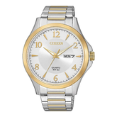 Citizen Quartz Two Tone Day/Daye with White Dial BF2005-54A